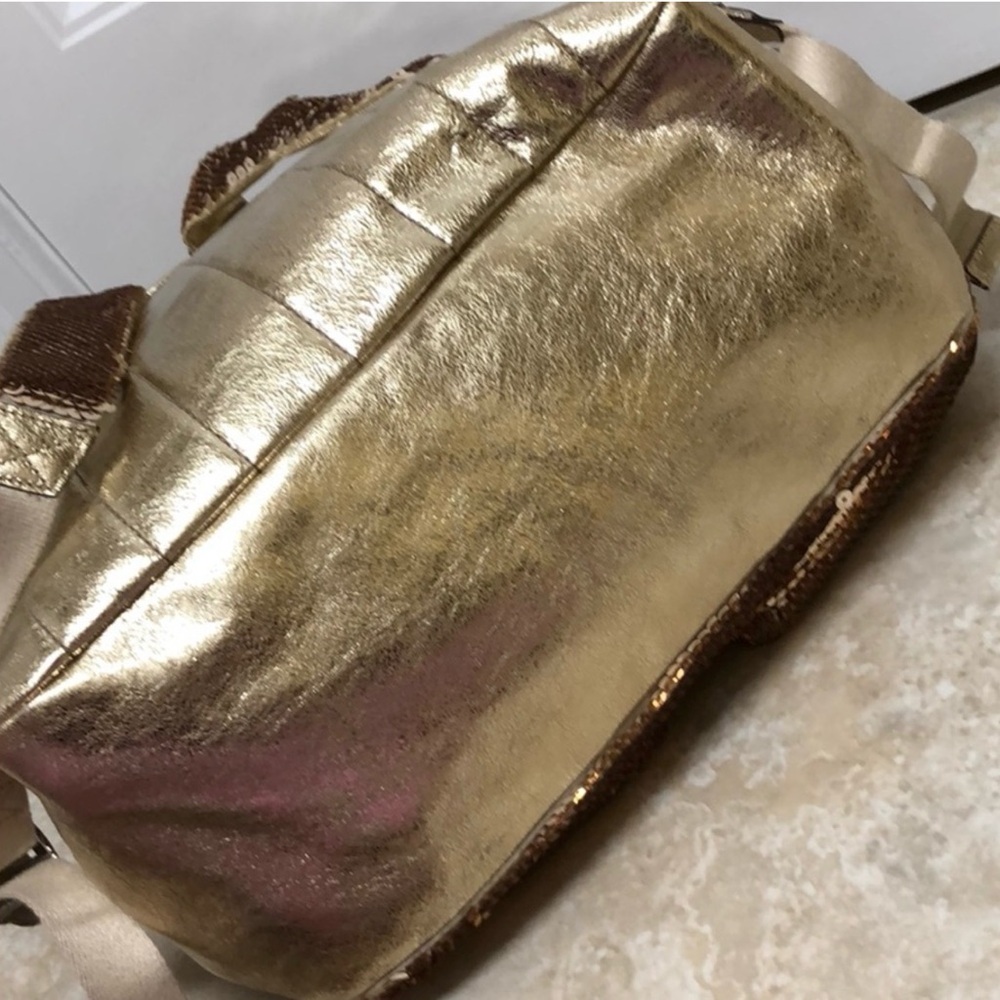 Coach Poppy Gold Sequin Backpack - Picture 8 of 8